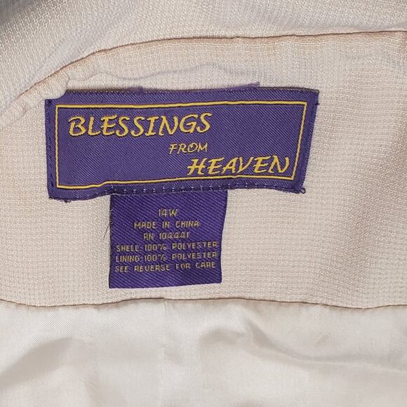 Blessings from Heaven 3-Piece Taupe Formal Ensemble Sz 14W Retro Y2K Churchwear - Picture 7 of 16